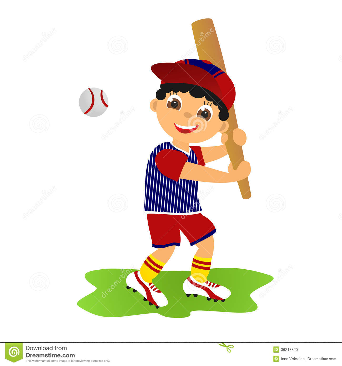 Childrens Sport In Summertime  Boy Baseball Player 