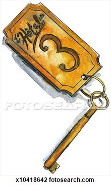 Clip Art   Hotel Room Key  Fotosearch   Search Clipart Illustration