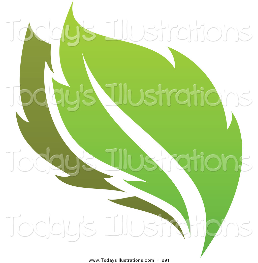 Clipart Of A Two Green Leaves Logo Icon By Elena    291