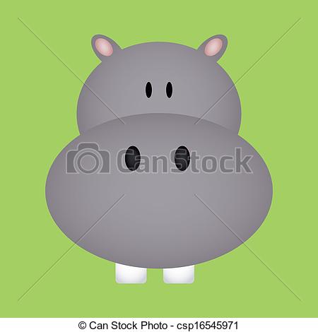 Cute Hippo Face On Green Background Csp16545971   Search Clipart    