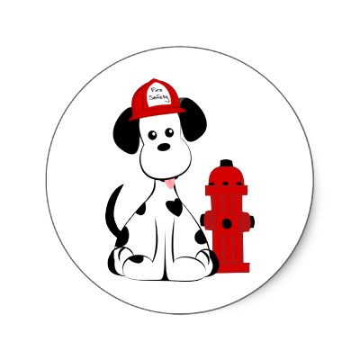 Dalmatian Clipart Fire Dog Clipart Dalmatian Fire Dog Round Stickers