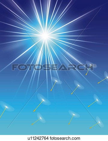 Drawings Of Puffballs And Shining Light Cg 3d Low Angle View Lens