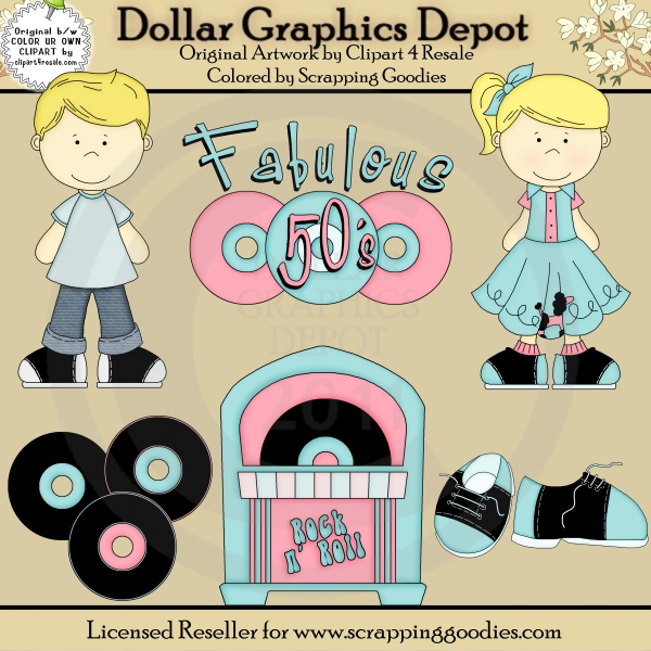 Fabulous 50s Clip Art Http   Dollargraphicsdepot Com Blog 2011 05 02    