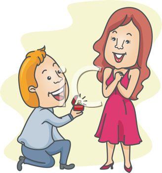 Free Clipart Image  Boyfriend Proposing Marriage To His Girlfriend