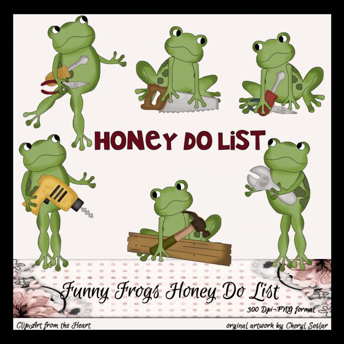 Funny Frogs Honey Do List Exclusive    1 00   Clipart From The Heart