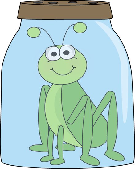 Grasshopper In A Jar Clip Art Image   Cute Green Grasshopper In A