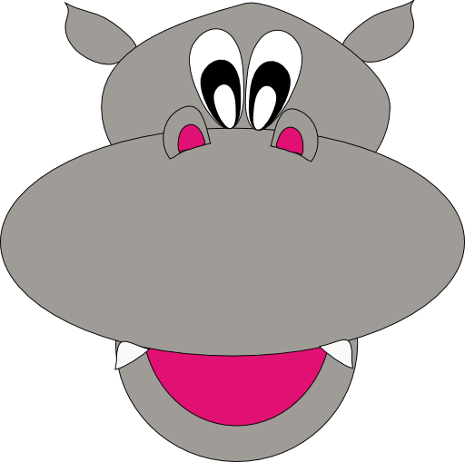 Hippo Face Clip Art Clipart Smiley Hippo 512x512 0