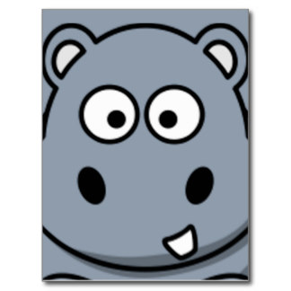 Hippo Face Template Http   Www Zazzle Co Uk Cartoon Hippo Postcards