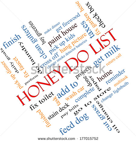 Honey Do List Word Cloud Concept Angled With Great Terms Such As Taxes