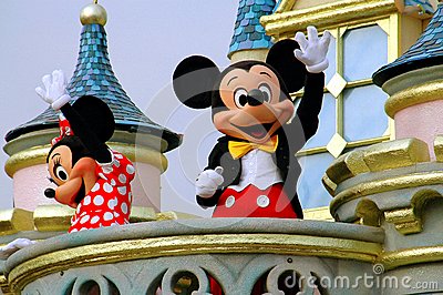 Hong Kong China  Disney Stalwarts Mickey And Minnie Mouse Riding On A    