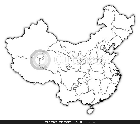 Map Of China Hong Kong Highlighted Stock Vector Clipart Political