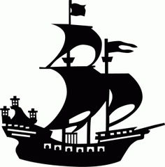 Pirate Ship Silhouette Clipart