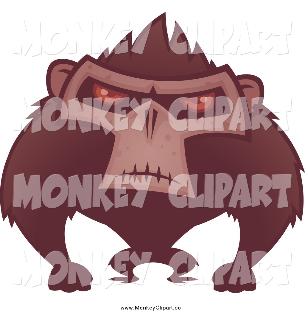     Preview  Clip Art Of A Angry Ape With Evil Red Eyes By John Schwegel