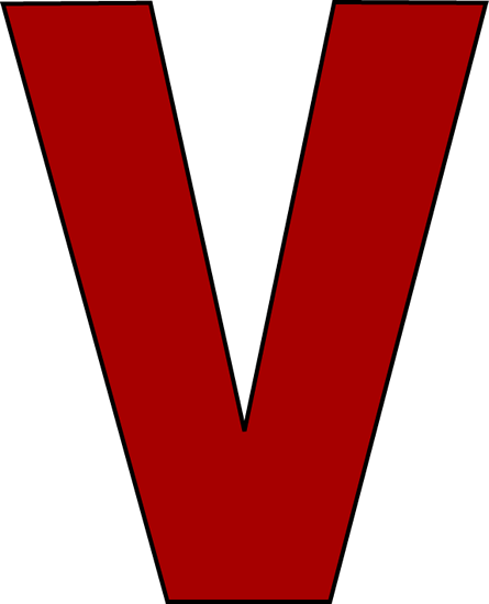 Red Letter V Clip Art Image   Large Red Capital Letter V 