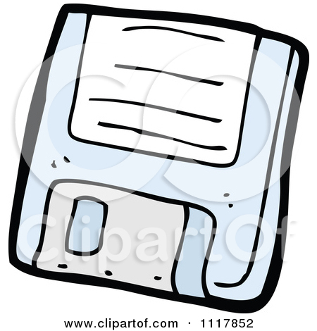 Retro Blue Computer Floppy Disk 1   Royalty Free Vector Clipart