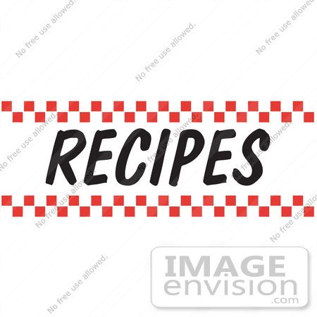 Royalty Free Retro Clip Art Illustration Of A Recipes Sign With Red