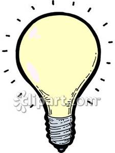 Simple Shining Light Bulb   Royalty Free Clipart Picture