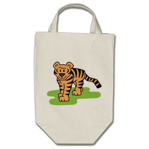 Tote Clipart Cartoon Clip Art Bengal Tiger Big Cat With Stripes Bag    