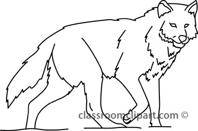 Animals   Wolf 32804 Outline   Classroom Clipart