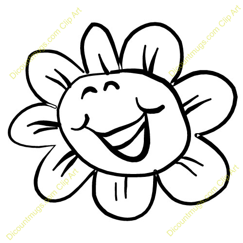 Clipart 10267 Happy Flower   Happy Flower Mugs T Shirts Picture
