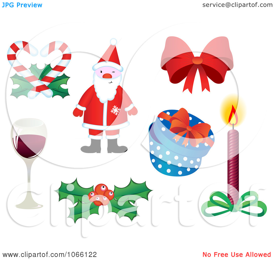 Clipart Christmas Icons 1   Royalty Free Vector Illustration By