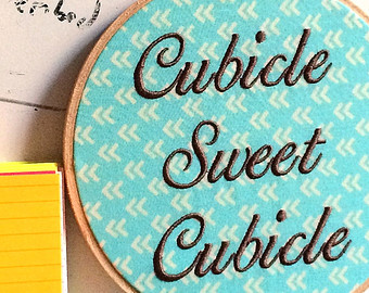 Cubicle Sweet Cubicle Decor   6 Quo T  Funny Needlepoint   Coworker    