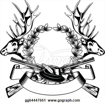 Drawing   Hunting Frame With Hat  Clipart Drawing Gg64447661
