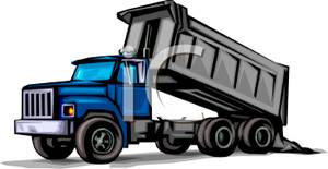 Dump Truck Dumping Its Load   Royalty Free Clipart Picture