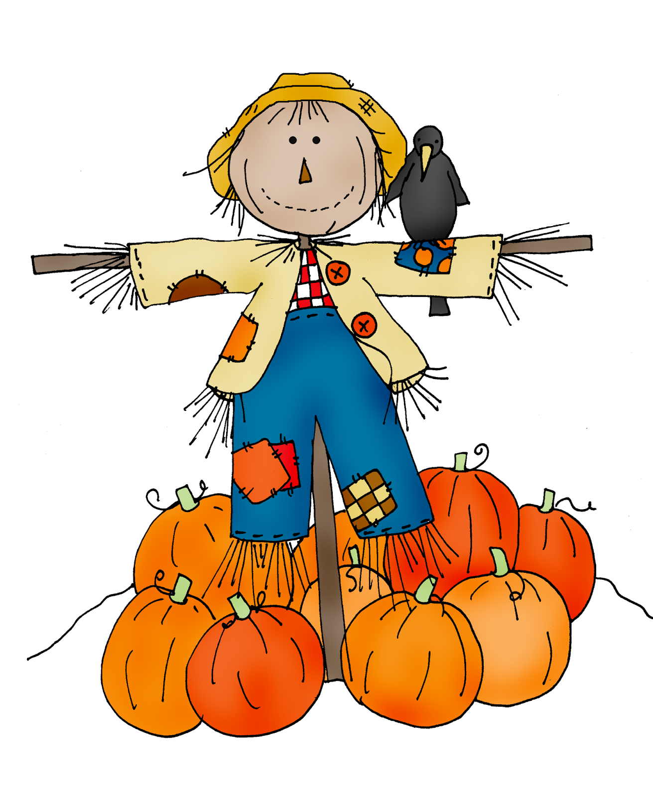 Free Dearie Dolls Digi Stamps  Colored Friendly Scarecrow 2