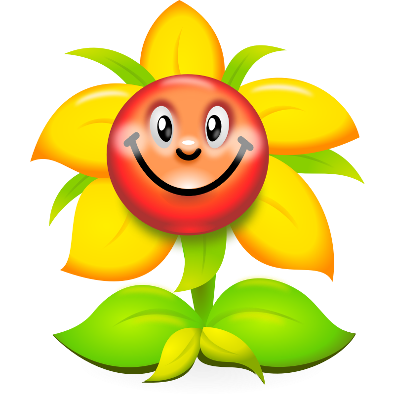 Free Smiling Cartoon Flower Clip Art