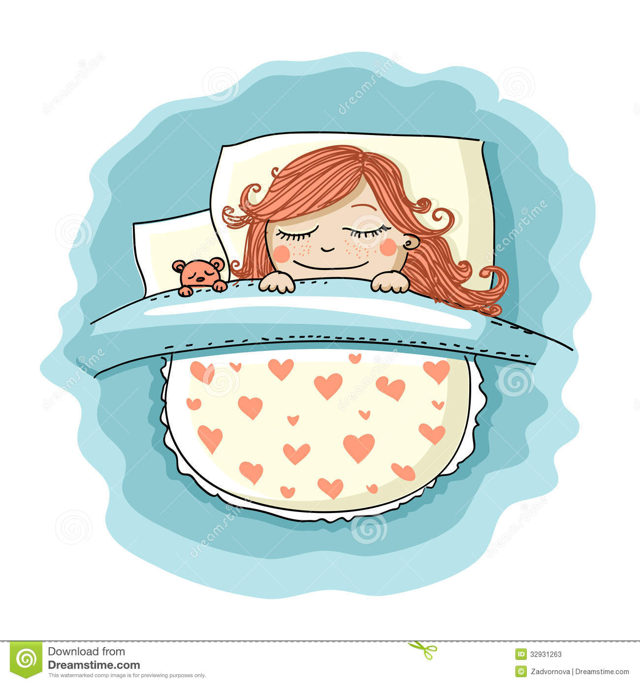 Girl Sleeping In Bed Clipart Girl Sleeping In The Bed With
