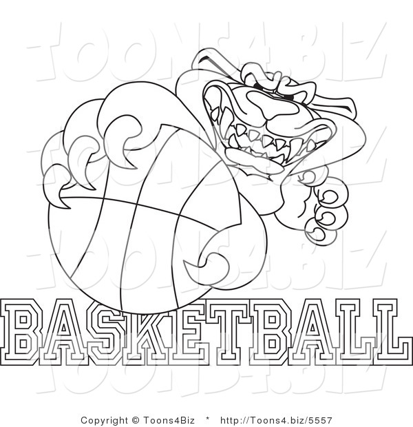     Of A Cartoon Panther Mascot With Basketball Text By Toons4biz    5557