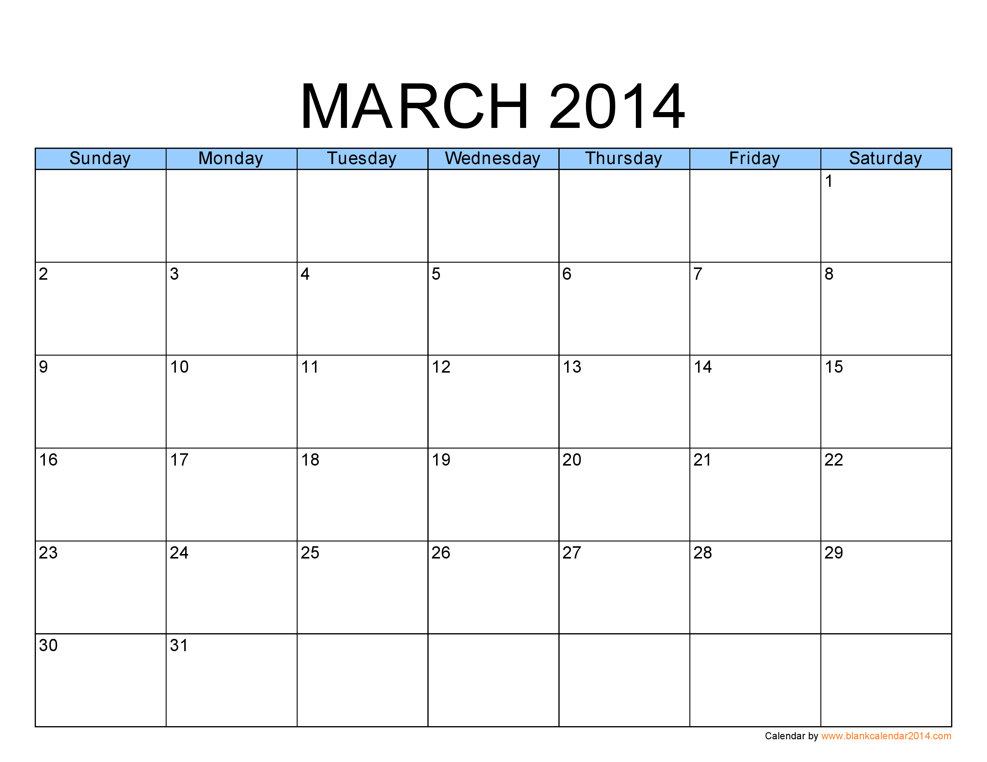 Pdf Calendar 2014   Free Pdf Calendar Template