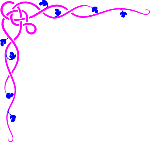 Pink Blue Flower Border Clip Art At Clker Com   Vector Clip Art Online    