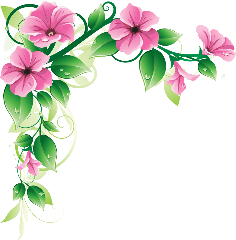 Pink Flower Border Clip Art I0 Png