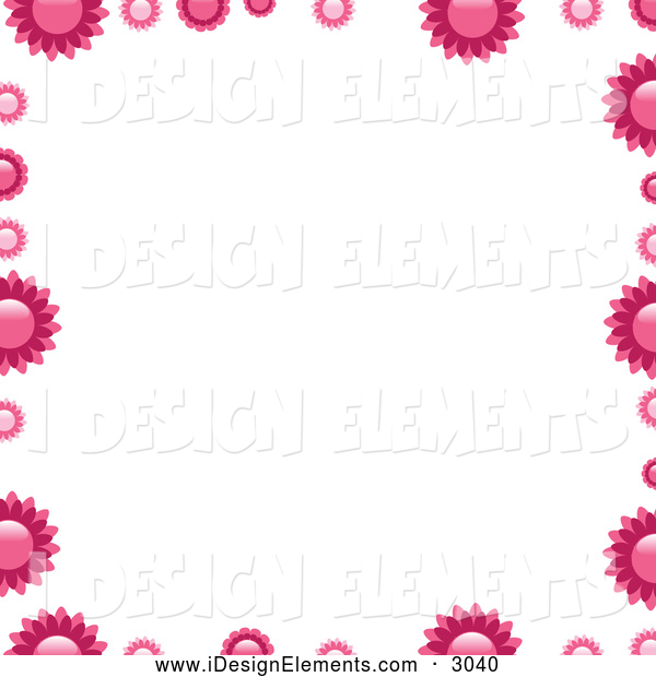 Pink Flower Border Clip Art   Short Hairstyle Now