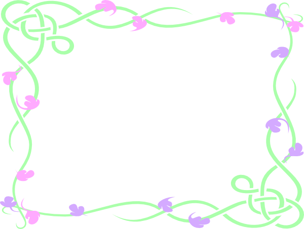 Pink Green Flower Border Clip Art At Clker Com   Vector Clip Art    