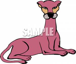 Pink Panther Laying Down Clipart Image 