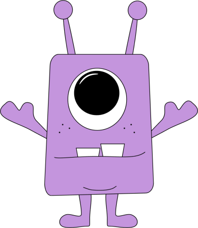 Purple Monster Clip Art Image   Purple Monster With One Big Eye And
