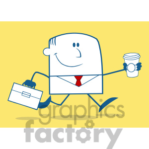 Royalty Free Rf Clipart Illustration Lucky Businessman Running To Work