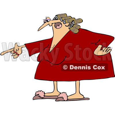 Royalty Free Vector Clip Art Illustration Of A Pointing Angry Woman In