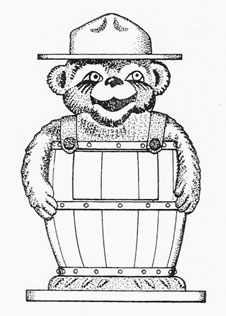 Smokey Bear In Barrel Cookie Jar