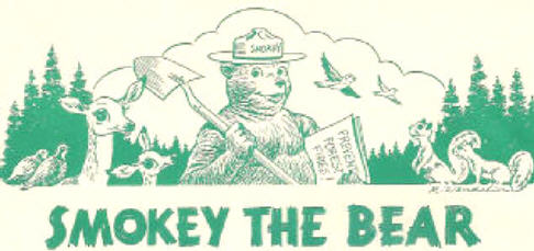 Smokey The Bear   1954 Bookmarks Illustration