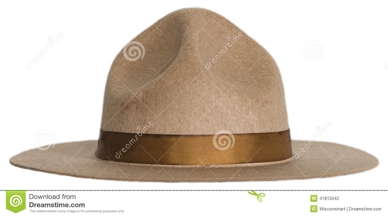 Smokey The Bear Or Forest Ranger Hat Isolated Stock Photo   Image    