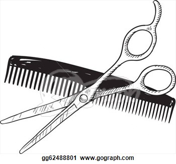 Stock Illustration   Barber Scissors And Comb Sketch  Clipart
