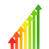 Stock Illustration   Energy Efficiency Levels As Growing Arrows  Clip