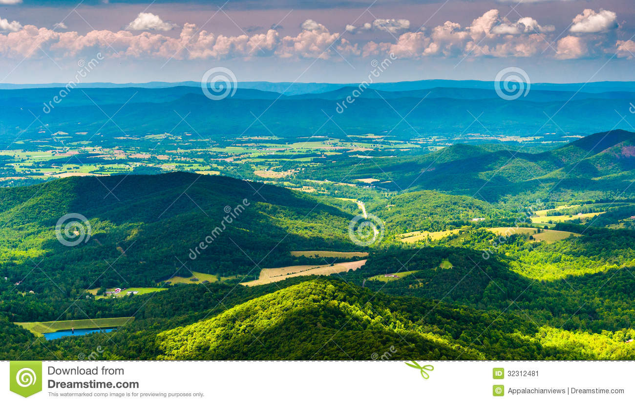 Stock Image  Clouds Cast Shadows Over The Appalachian Mountains And