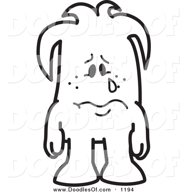 Vector Clipart Of A Doodled Sad Crying Squiggle Guy By Toons4biz    