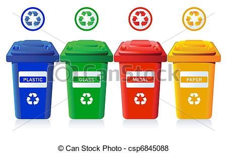 Vector Of Recycling Bins   Big Containers For Recycling Waste Sorting    