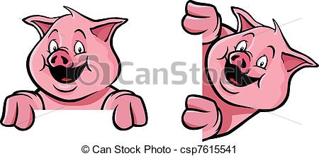 Vector   Pig Frame Decoration   Stock Illustration Royalty Free